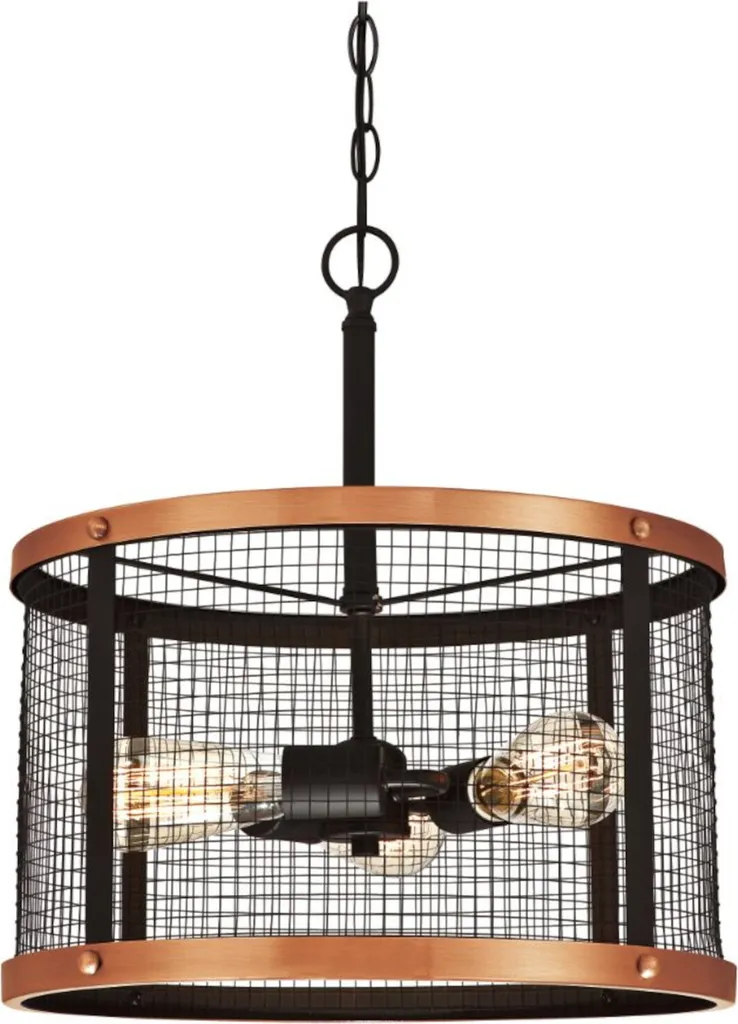 Suspension 3 lampes Emelie bronze huilé idéale au-dessus d'un îlot central