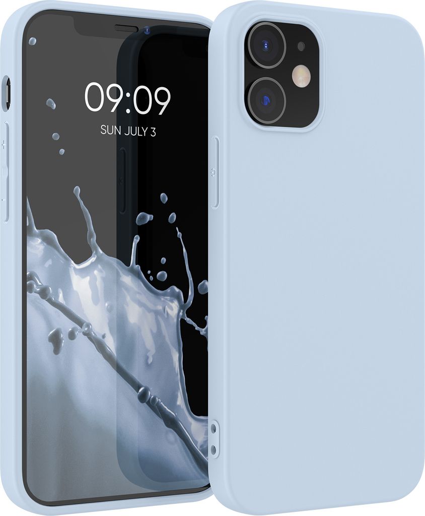 kwmobile Hülle kompatibel mit Apple iPhone 12 / iPhone 12 Pro Hülle - weiches TPU Silikon Case - Cover geeignet für kabelloses Laden - Hellblau ...