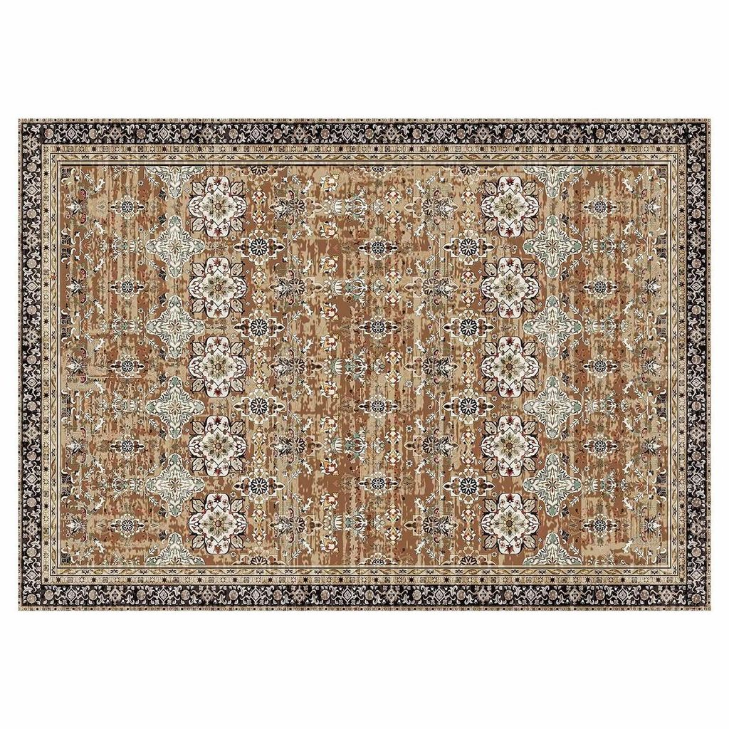 Flächenteppich Im Vintage-Stil Waschbarer Teppich Rutschfester Wohnzimmerteppich Innenmatte für Schlafzimmer und Wohnzimmer 2743x3658 Mm Kurzflor