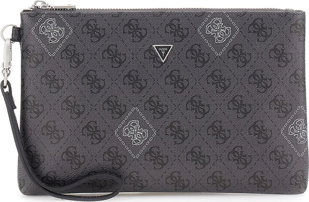 Sacoche Homme Guess Milano Pouch M Grise - Sac Bandoulière Compact