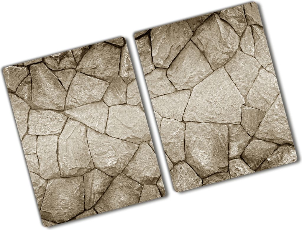 Tulup Glas Herdabdeckplatte - 2x40x52 cm - Glaskeramikkochfeld-Abdeckung Spritzschutz Glasabdeckplatte Kochplattenabdeckung und Schneidebrett - Zwe...