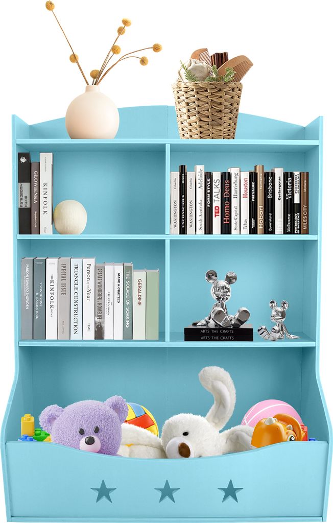 Spielzeug-Aufbewahrungsregal Kinderregale Bücherregal Buchaufbewahrungsschrank (Blau)