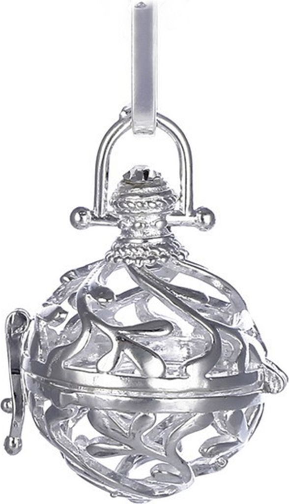 Anhänger Hohlglocken Design Mehrzweck Kupfer Mode Halsketten Zubehör für Mädchen-Silber