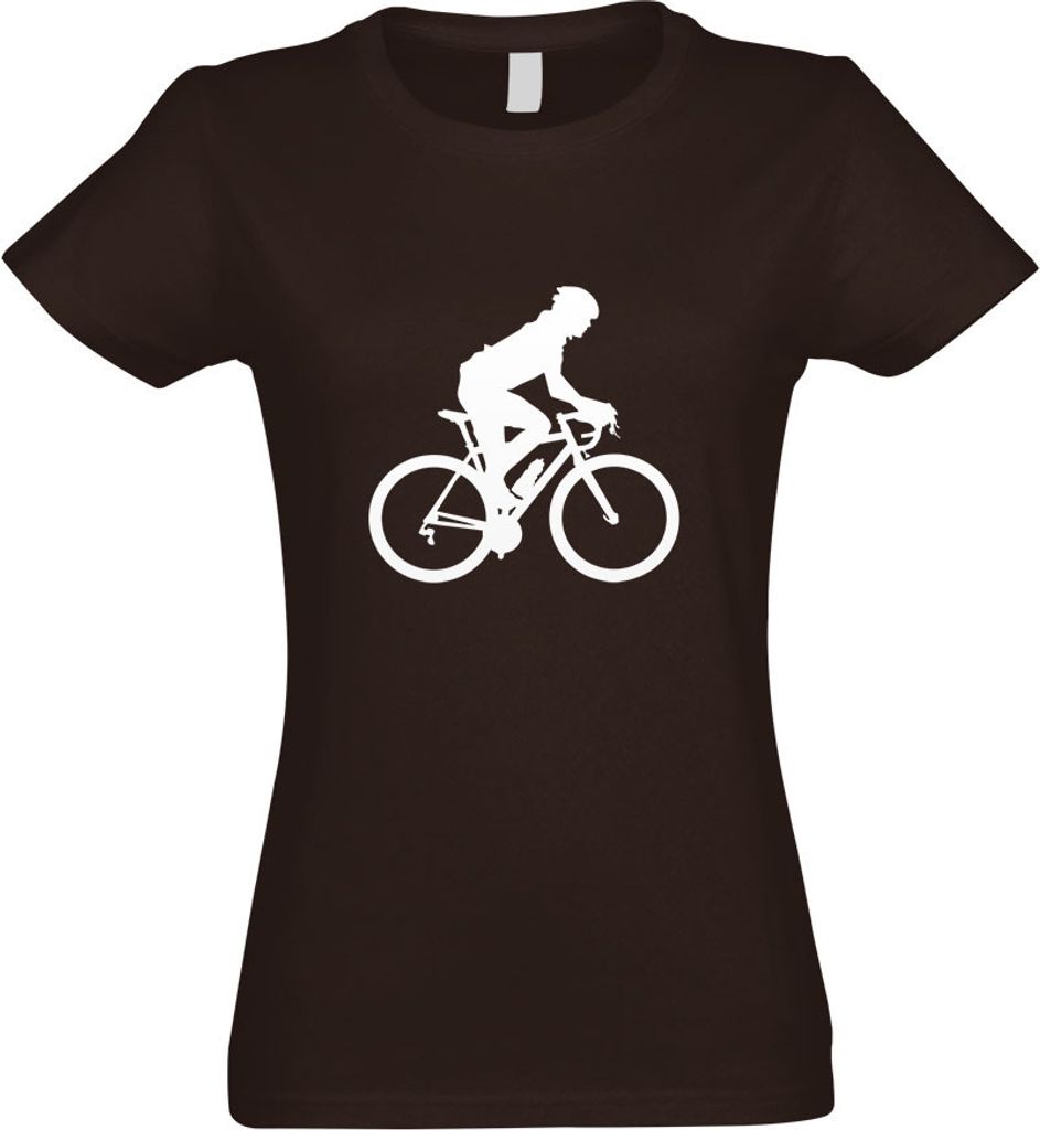 Kiwistar - T-Shirt tailliert - Damen - Chocolate - Rennrad Fahrrad Figur - mit Motiv Bedruckt - Funshirt Design - Sport - Freizeit - Damen - XXL