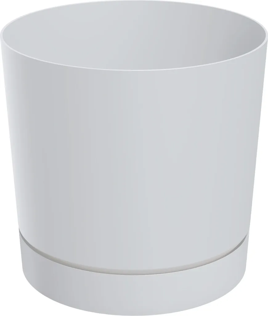 Pot de fleurs TUBO Ø 47 cm blanc avec soucoupe - Grand bac horticole