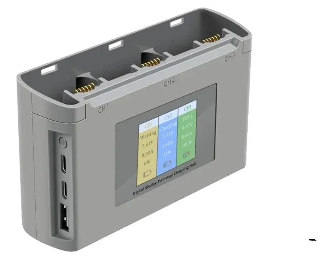 Chargeur de batterie triple pour drone avec fonction de charge rapide