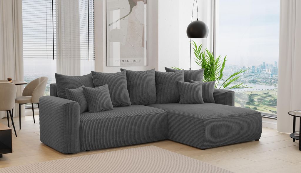 3-Sitzer Ecksofa ANTONIO BARI – 260x160x78cm, Ottomane Produktbild 