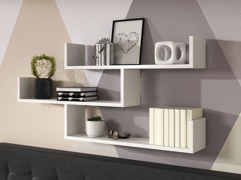 Scaffale piccolo a muro HARKEN 3 - bianco Immagine del prodotto 