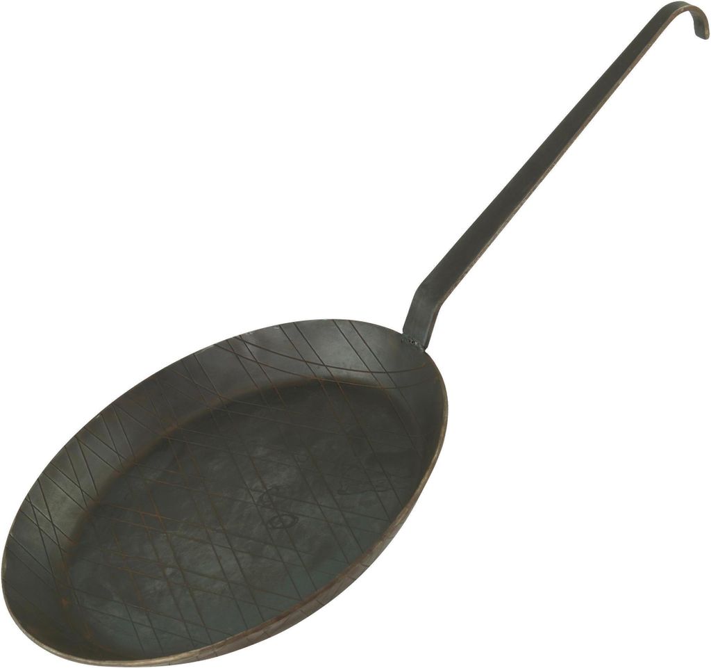 Schmiedeeiserne Brat- und Servierpfanne 1 Stück Ø 24 cm mit Hakenstiel