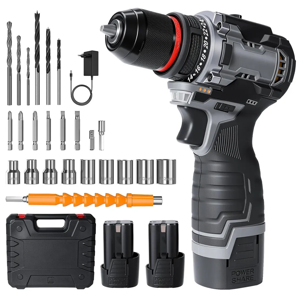 Perceuse Brushless puissante et kit complet 29 pièces pour bricolage DIY