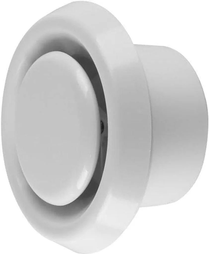 JHubers Goods Ventilateur de Plafond Ø 100 mm avec Volet Réglable Blanc