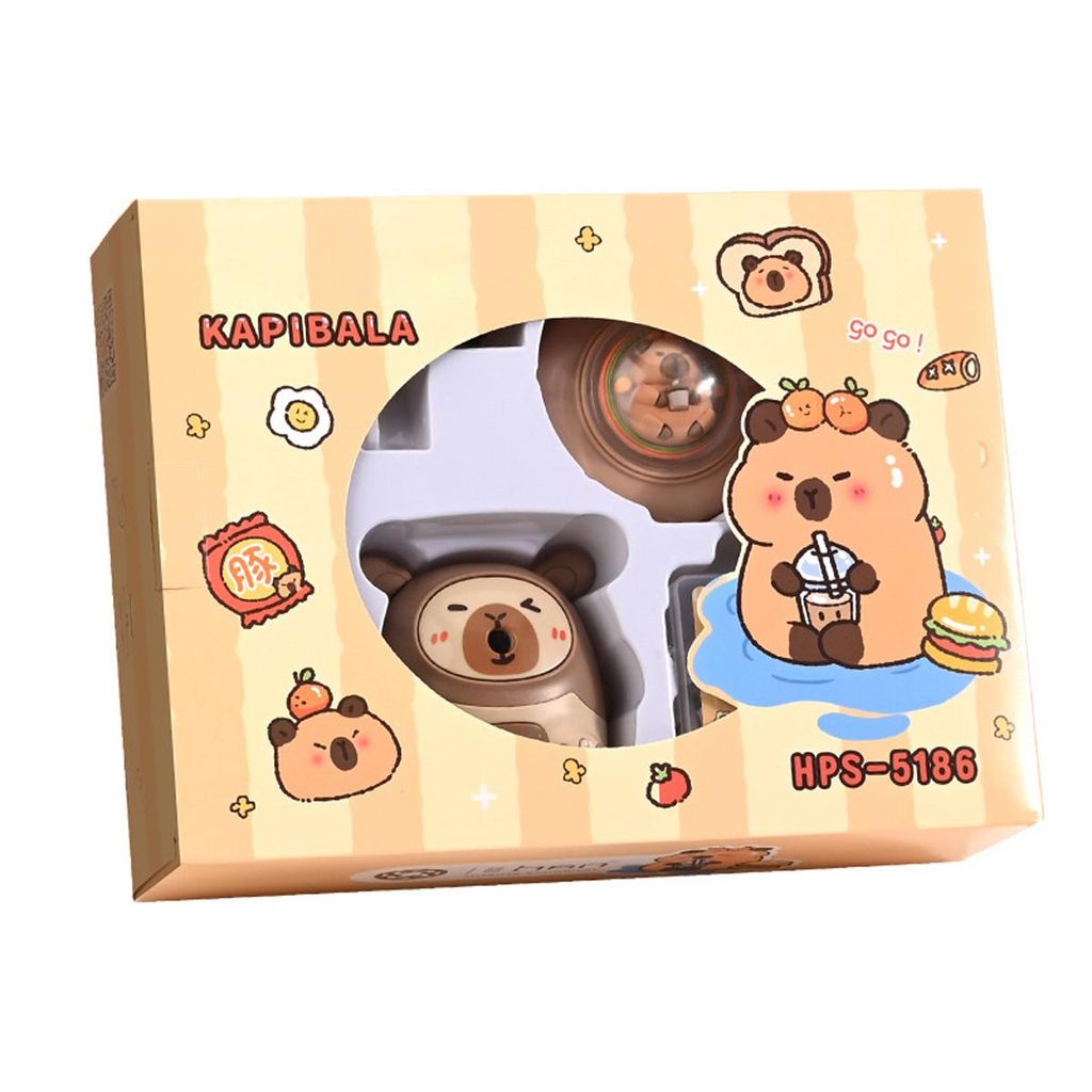 Capybara Schulbedarf Geschenkbox, Sonstige Schrein, Elektrisches Set mit Mäppchen, Spitzer, Radiergummi, Sticker & mehr