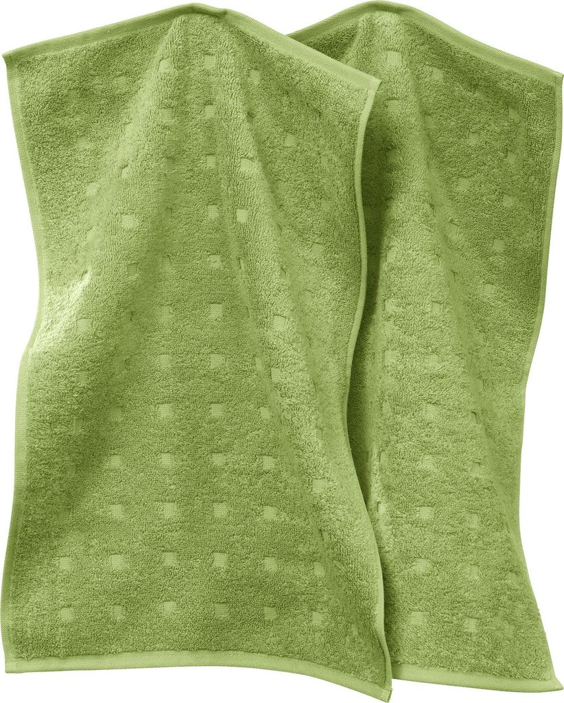 Möve Gästetuch Quadretti" 2er-Pack grün 30x50 cm"