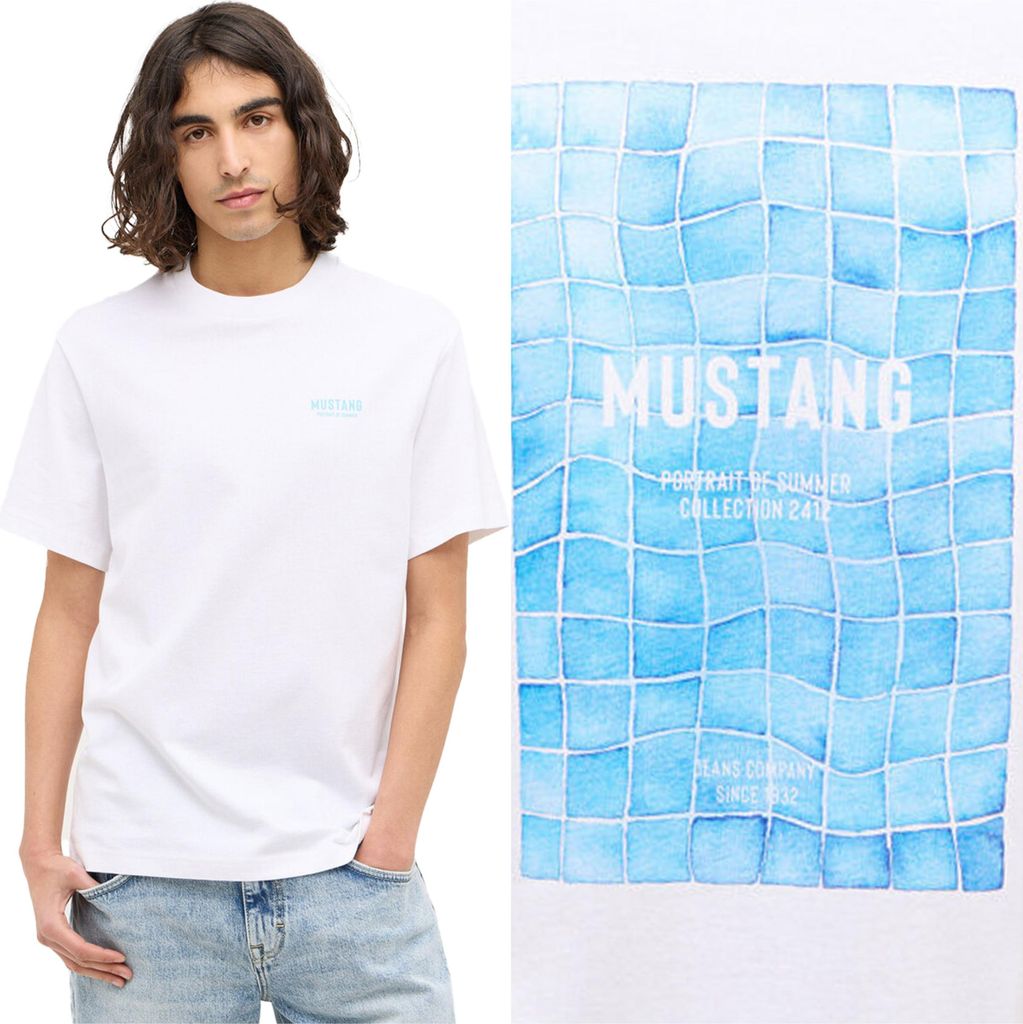 MUSTANG Herren, T-Shirt 1015063 2007, XXL, Weiß, sport, tshirt, shirt