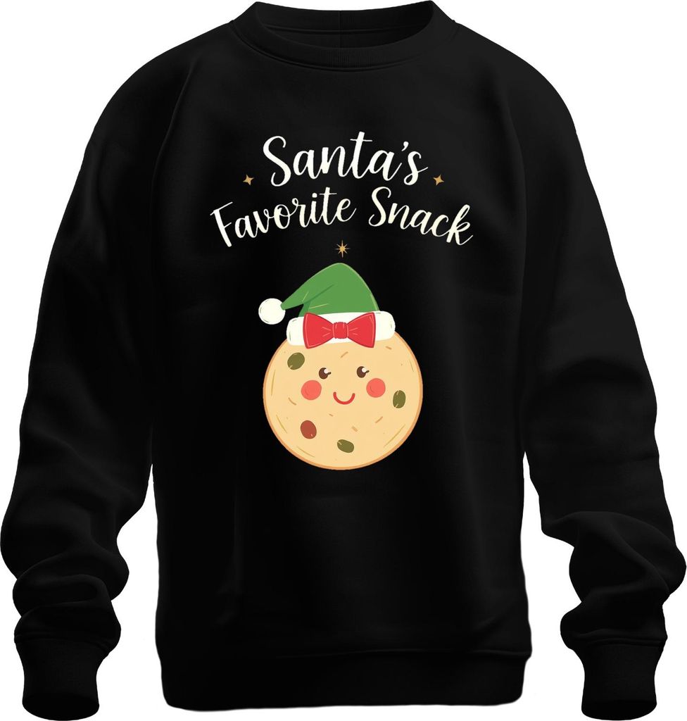 Santa's Favorite Snack Weihnachten Keks Geschenk Lustig niedlich Uni Sweatshirt Pullover, Schwarz, L