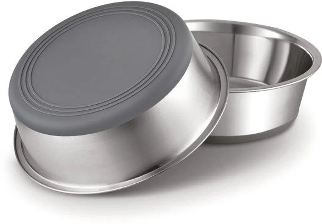 Gamelles pour Chien Inox Antidérapantes 480ml - Set de 2 Bols Robustes