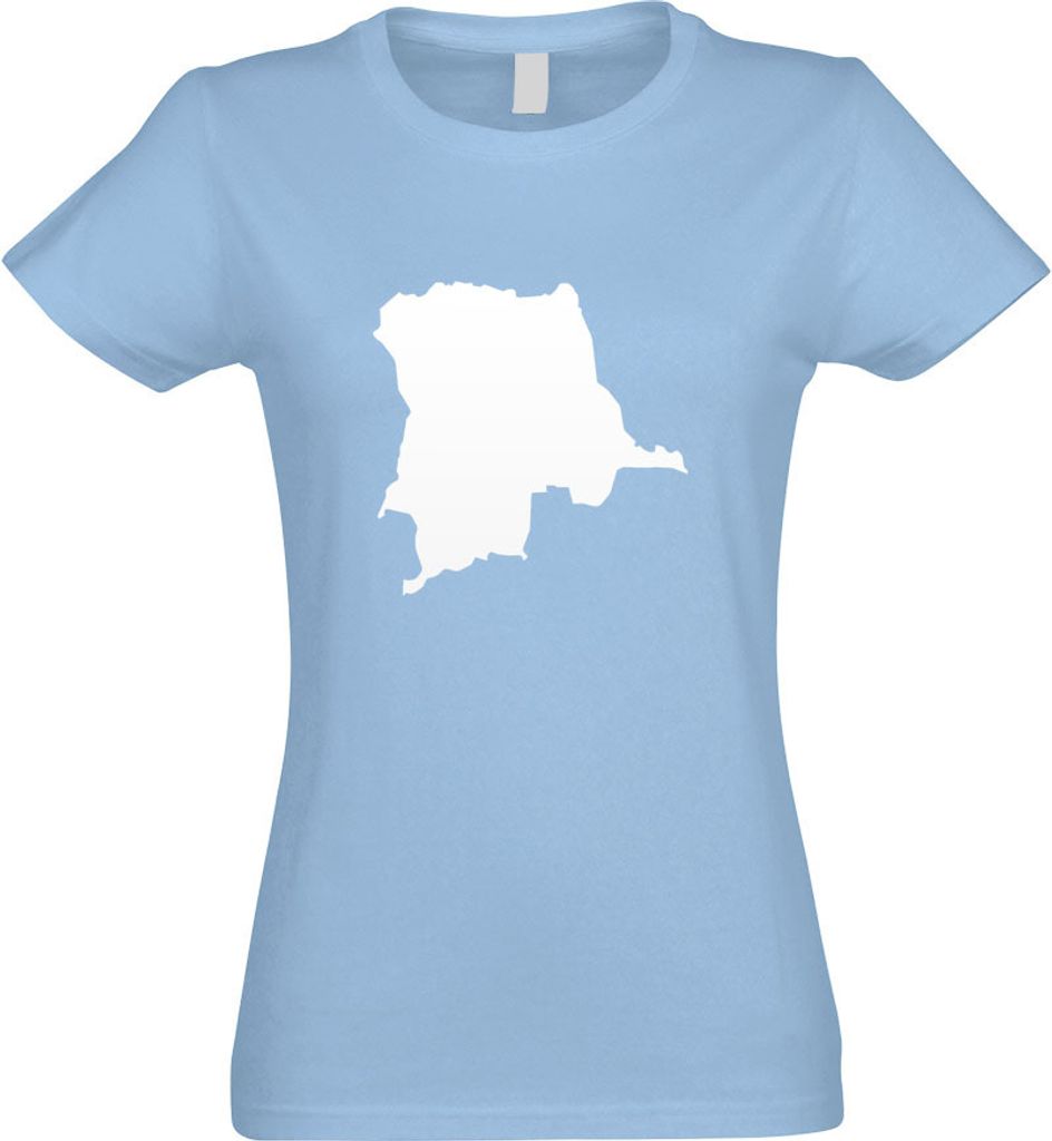 Kiwistar - T-Shirt tailliert - Damen - himmelblau - Kongo, Demokratische Republik - mit Motiv Bedruckt - Funshirt Design - Sport - Freizeit - Damen...