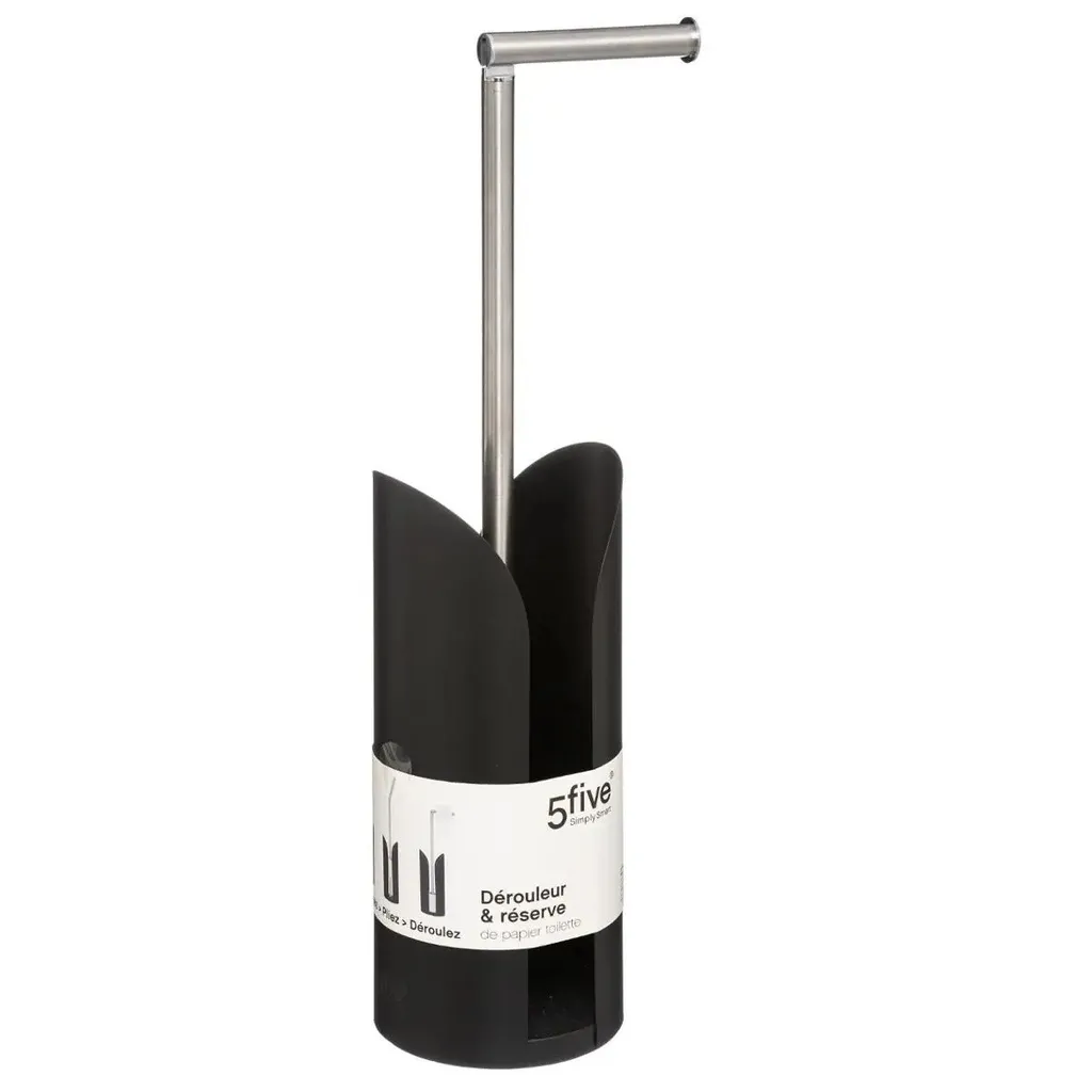 Portarotolo 2-in-1 5five Simply Smart Nero Colorama Metallo 160884J - 3