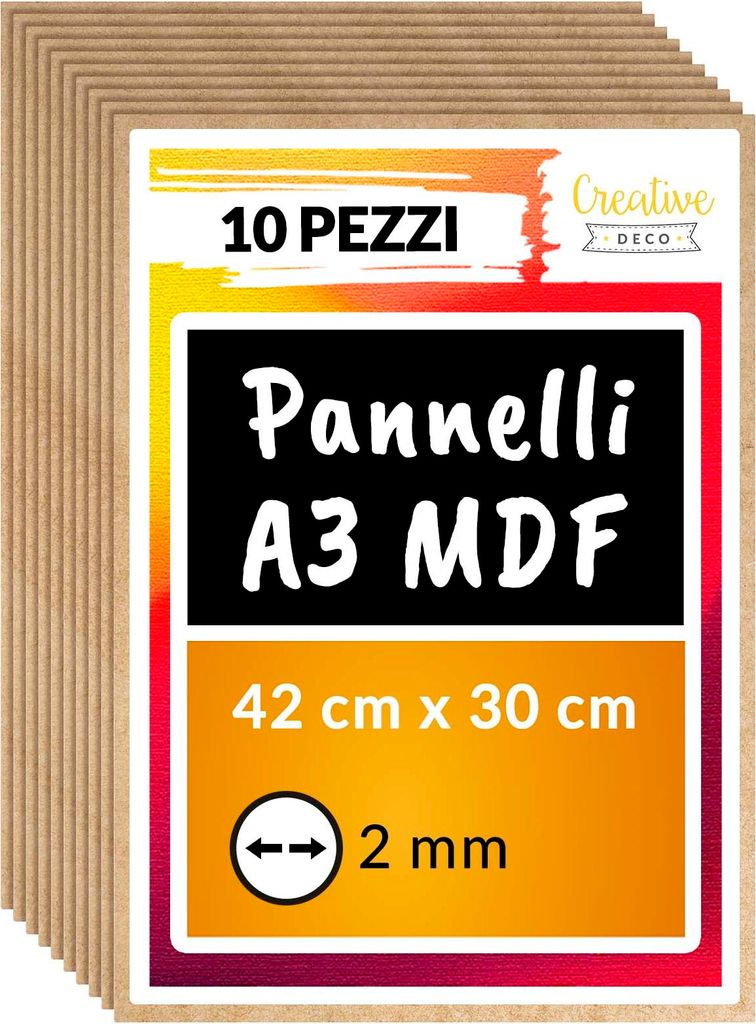 Creative Deco 10 x A3 MDF Pannelli in Legno Fogli | 420 x Immagine del prodotto 