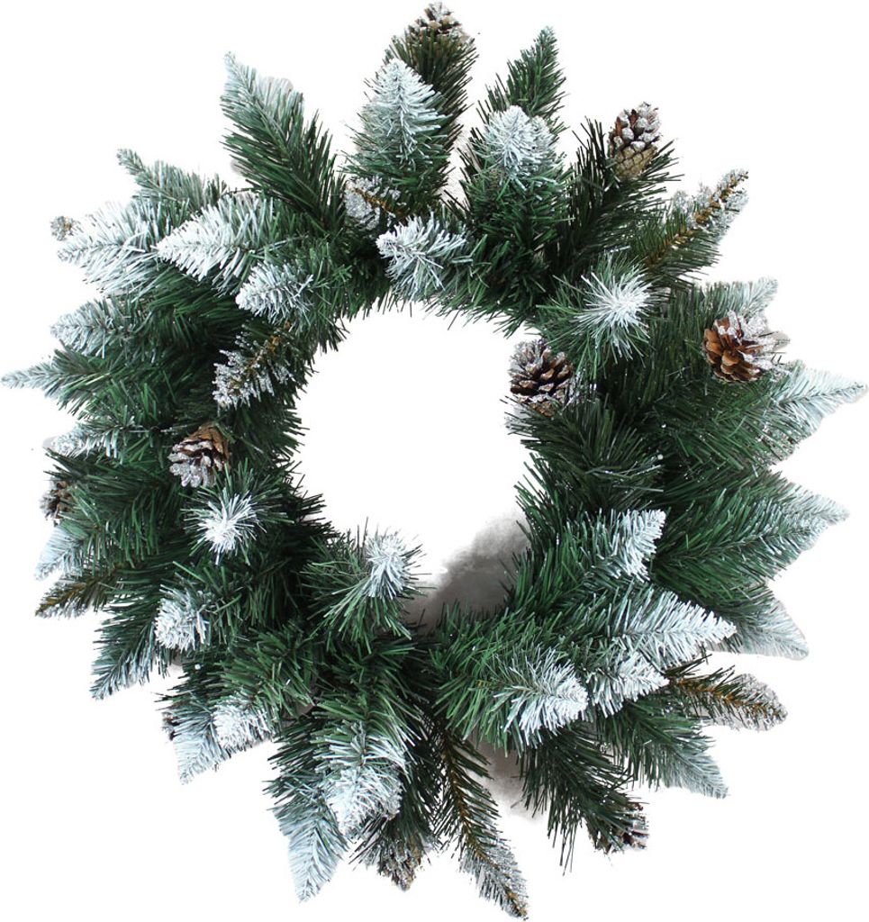 Künstlicher Kranz Tannenkranz Weihnachtskranz Diamond 50 cm mit Tannenzapfen