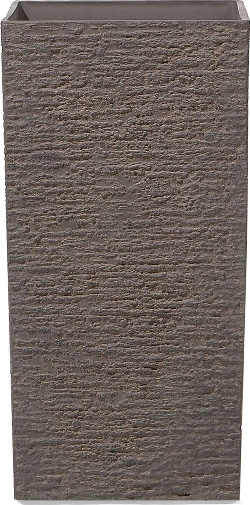 BELIANI Blumenkübel Braun 35 x 35 x 70 cm aus Steingemisch und Polyresin Quadratisch Modernes Design