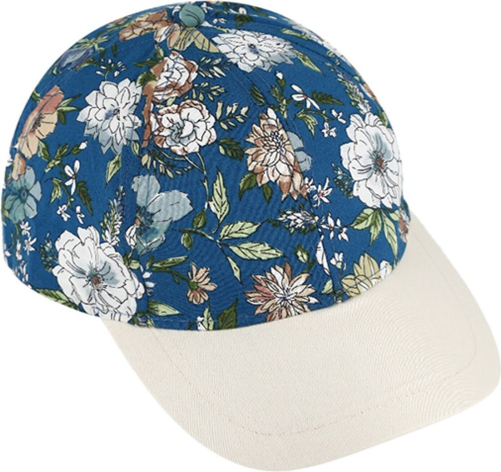 Fiebig Baseball-Cap mit Blumenmuster 100% Baumwolle in blau