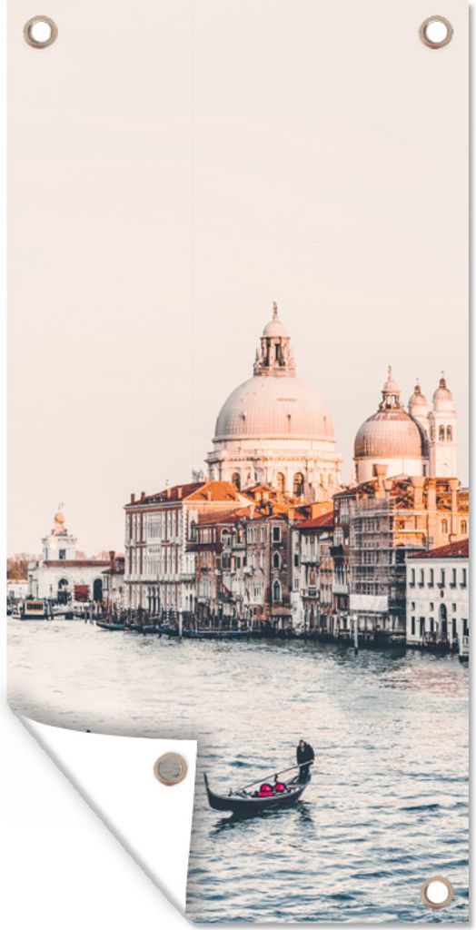 MuchoWow 40x80 cm Outdoor-Poster Gartendeko Sichtschutz Garten Poster für den Garten Venedig - Boot - Italien