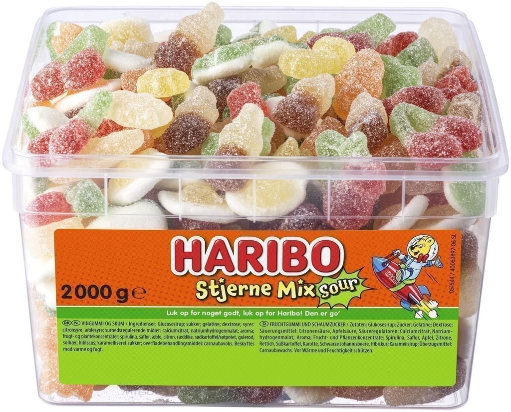 Haribo Stjerne Mix sour 2kg Produktbild 