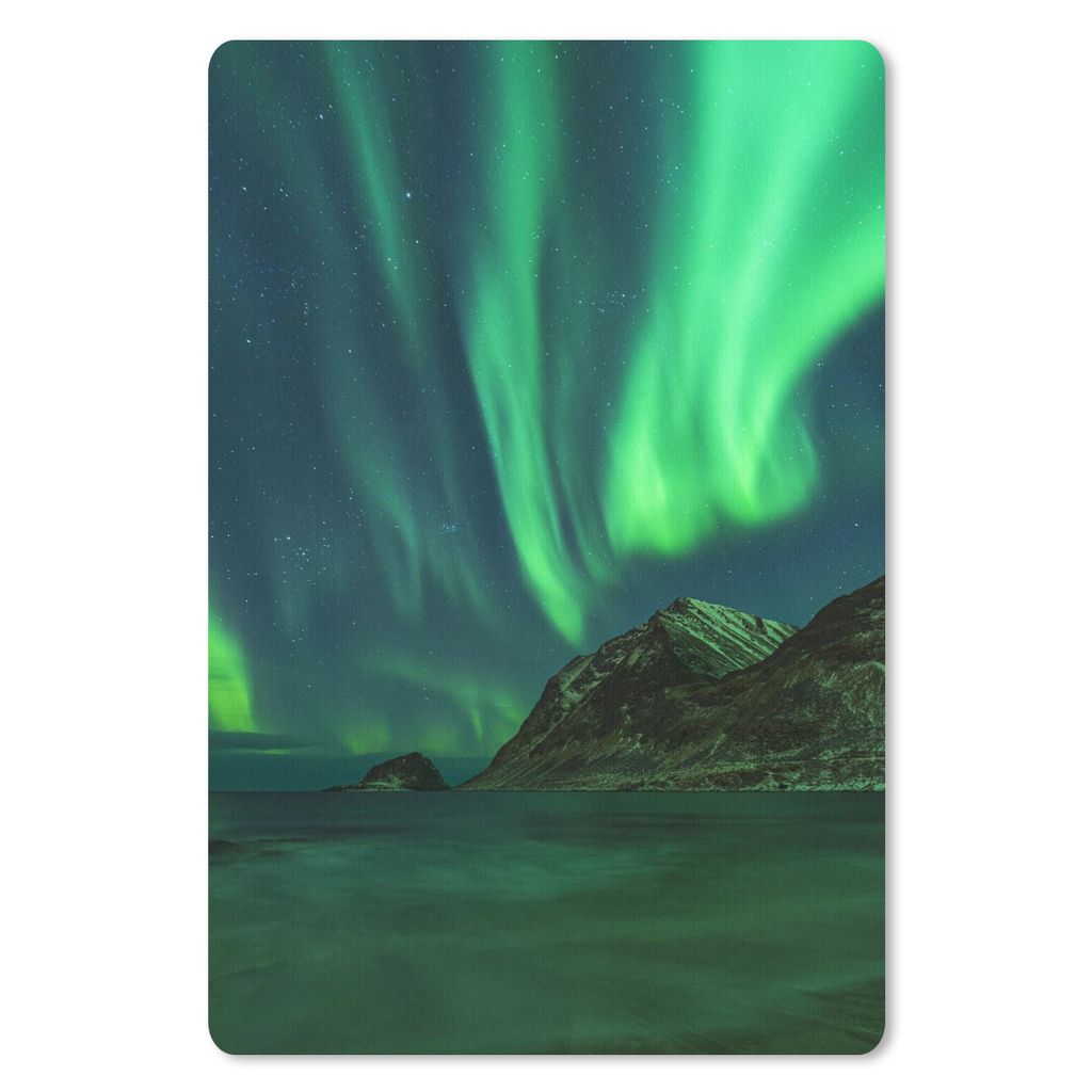 MuchoWow Mauspad Mousepad Nordlichter - Sternenhimmel - Norwegen 18x27 cm - Mousepads - Maus Mat - Pad - Mausunterlage