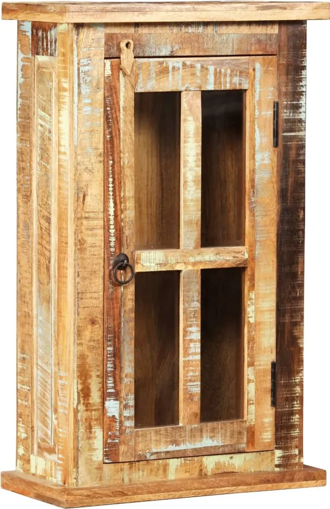 Armoire en bois massif recyclé 44 x 21 x 72 cm - Finition brute artisanale
