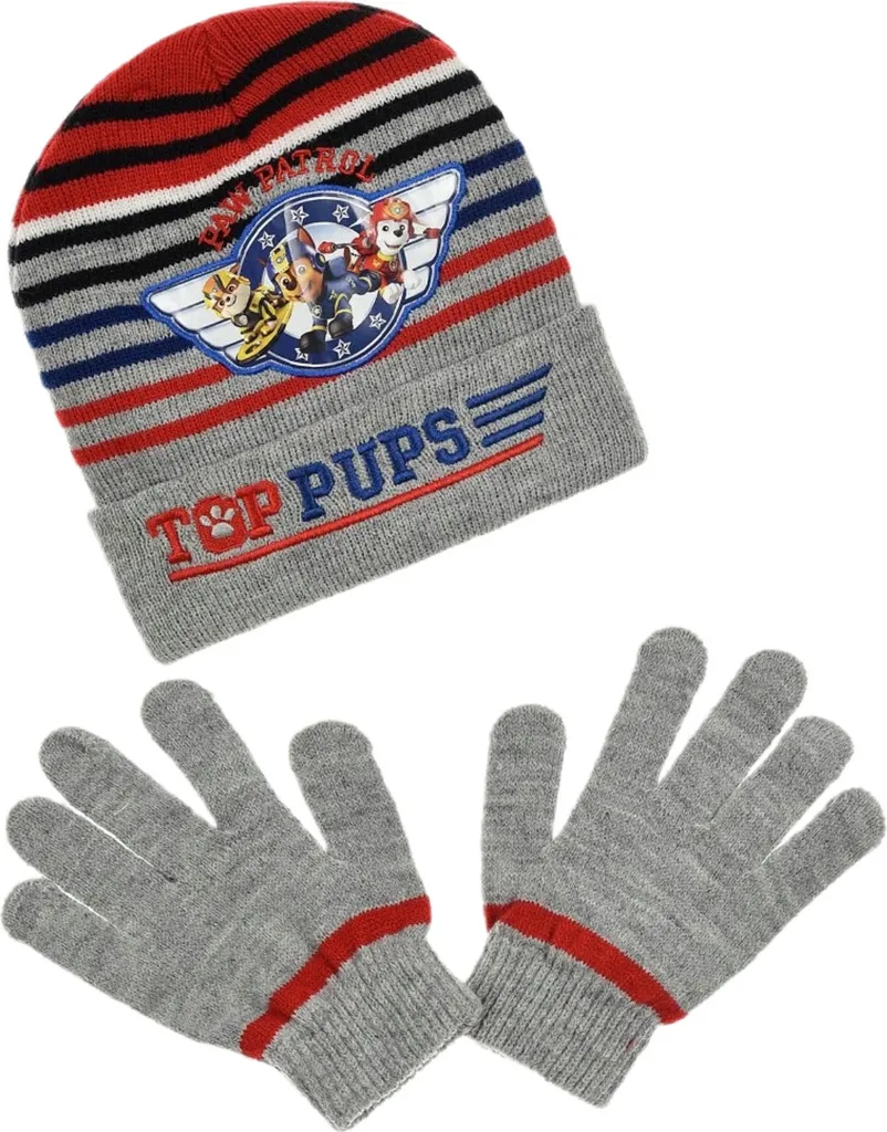 Regalo Invernale Paw Patrol: Set Cappello e Guanti Grigio Disney