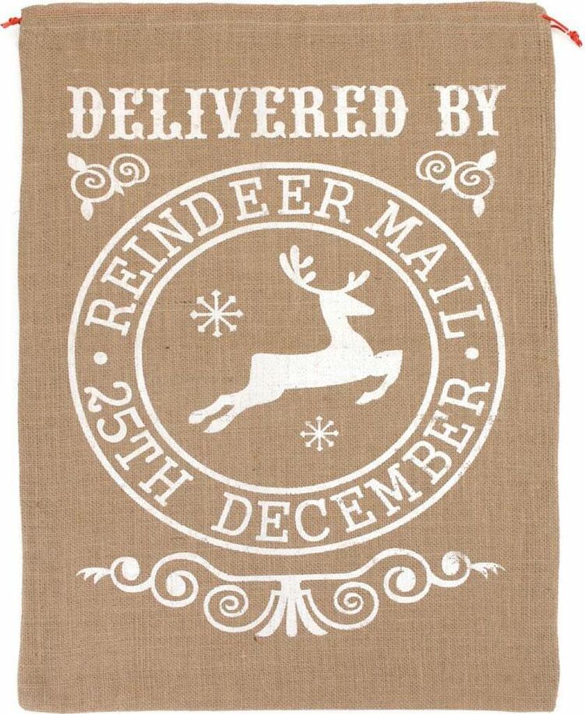 H&S Decoration Geschenkbeutel mit weißem Aufdruck Jute beige/weiß 72x50 cm