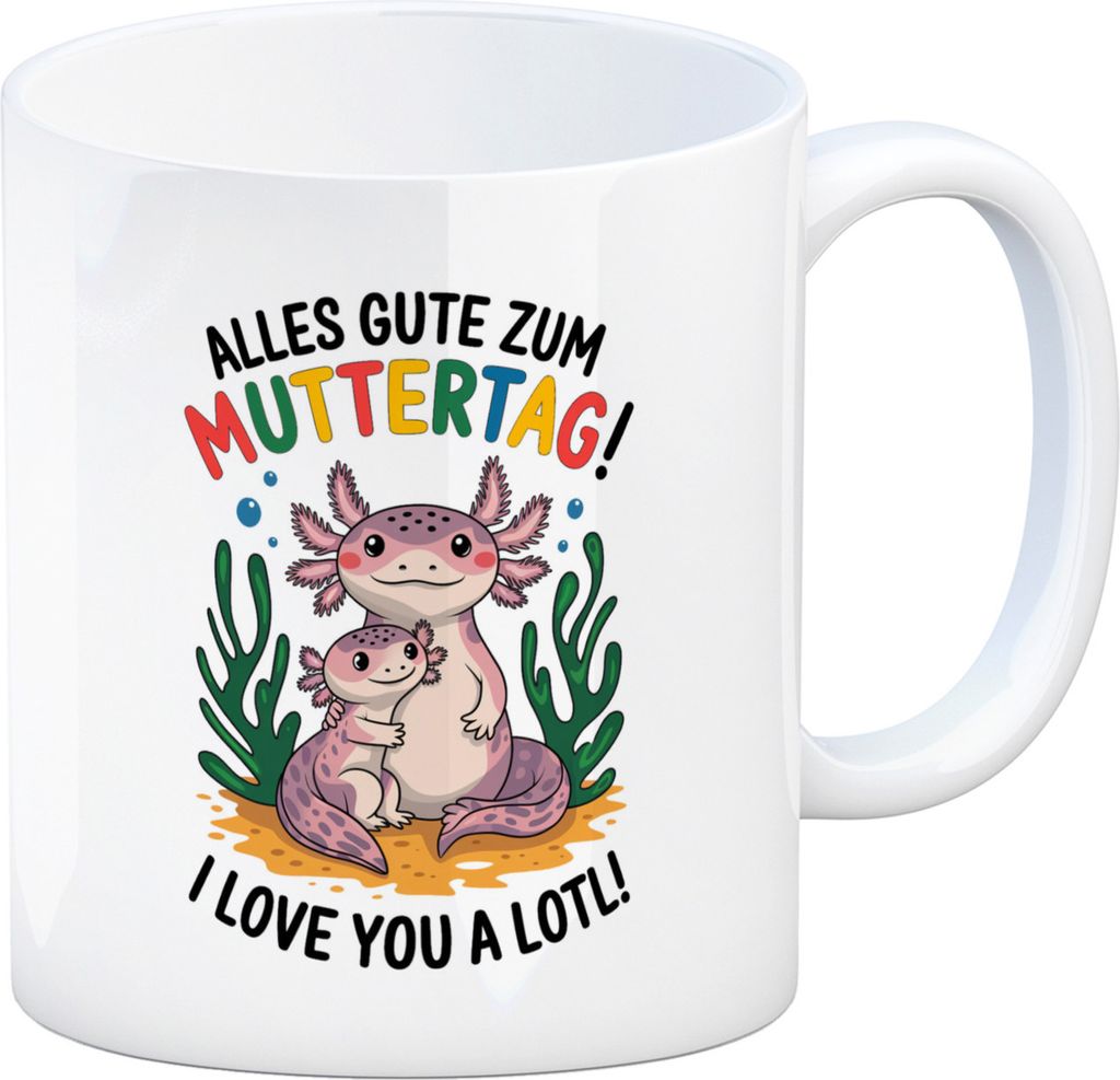 Axolotl Mutter-Kind Kaffeebecher Alles Gute zum Muttertag!