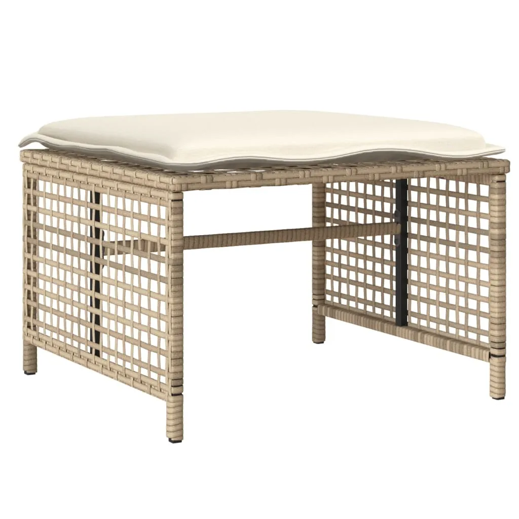 Aménagement jardin : ensemble 4 canapés beige polyrotin et table verre - 5