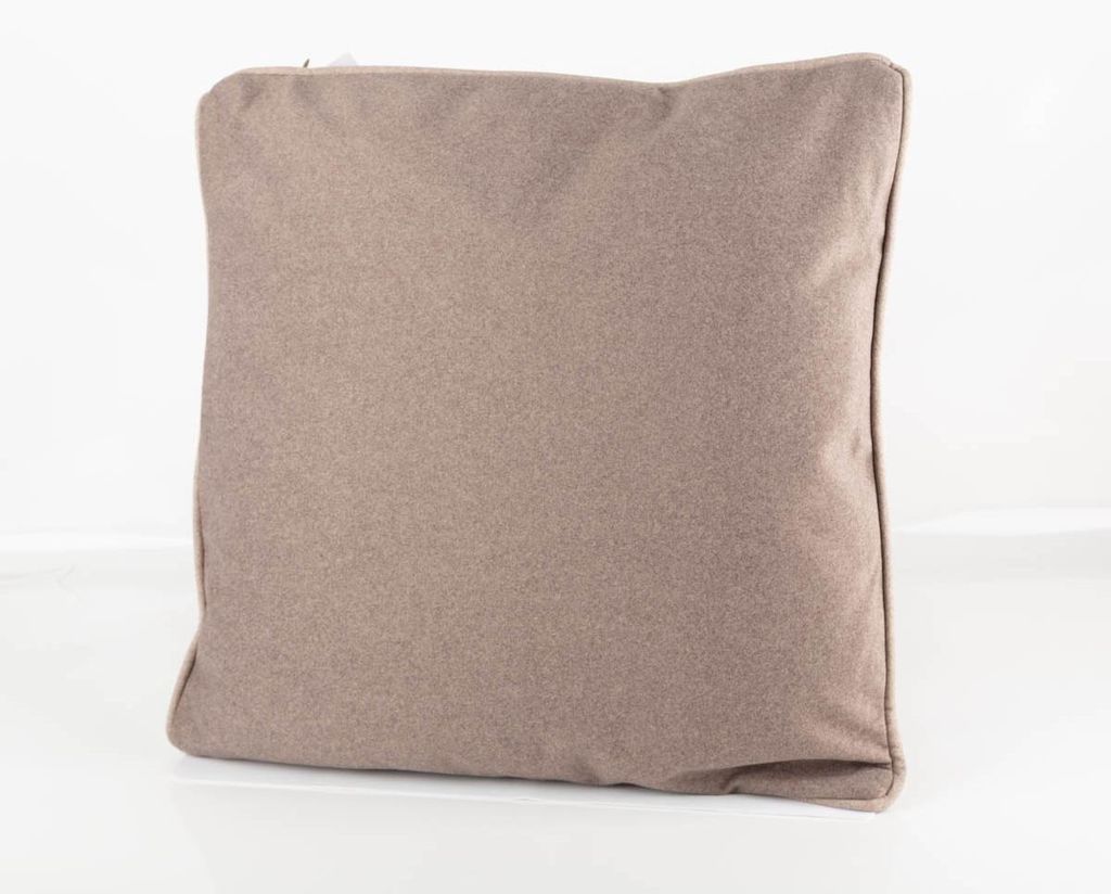 Kissen Morey Filzoptik mit Kederumrandung taupe 50x50cm