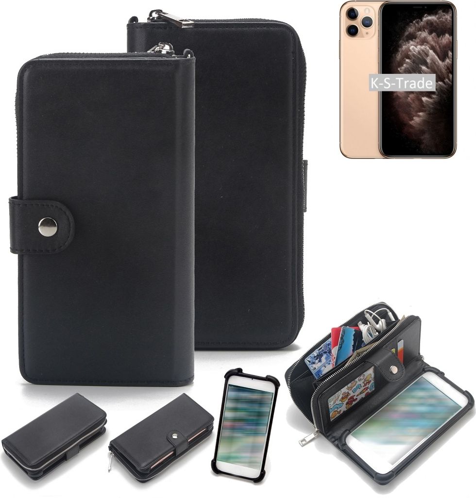 K-S-Trade 2in1 Handyhülle Schutzhülle kompatibel mit Apple iPhone 11 Pro & Portemonnee Cover Handy Hülle Case Etui Geldbörse Wallet Bookstyle