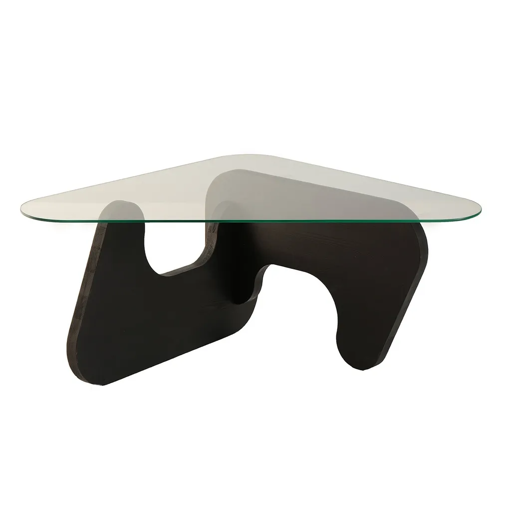 Table basse en verre trempé anthracite Freya pour salon contemporain