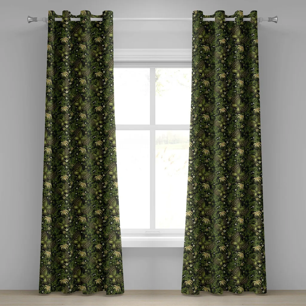 Rideau occultant partiel pour vis-à-vis, design sauge floral 280x245