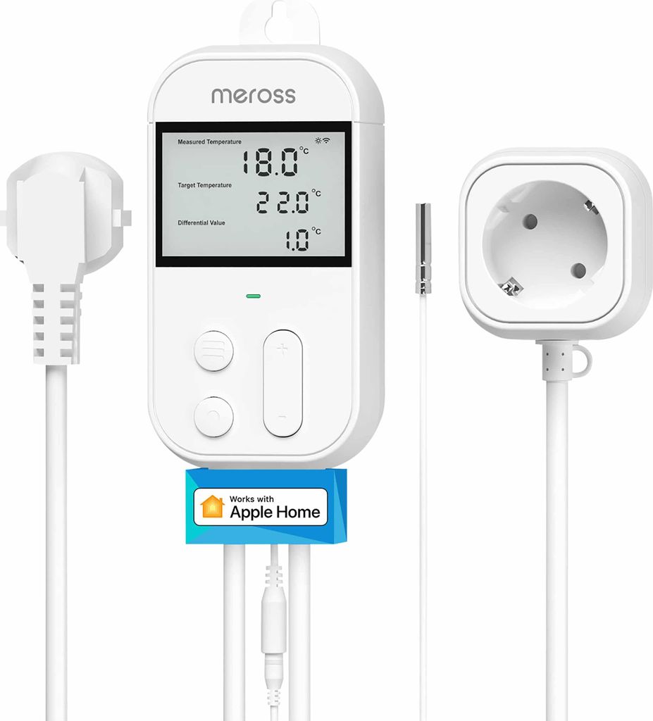 Meross MTS960HK Smarte Steckdose mit Thermostat / Temperaturregler, HomeKit, WLAN