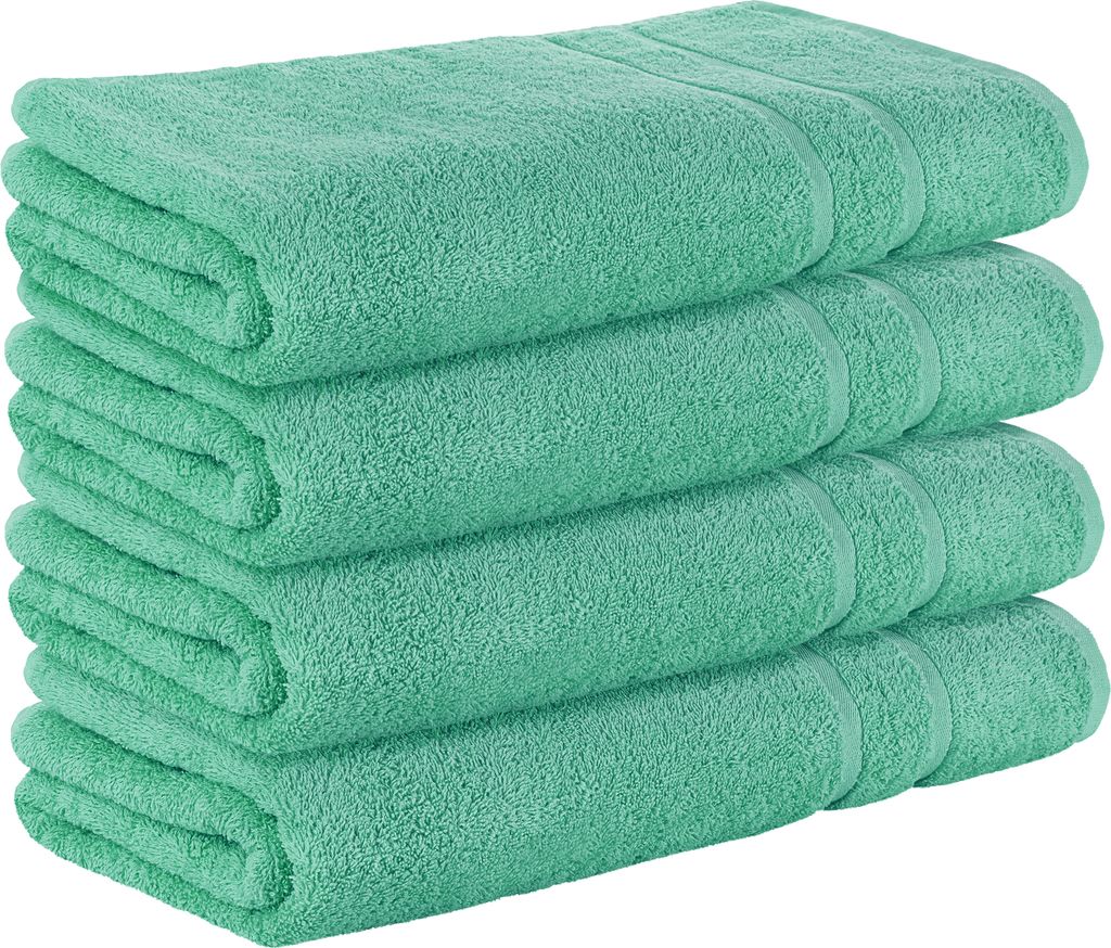 StickandShine 4er SET Premium Frottee Saunatuch 80x200 cm in smaragdgrün in 500g/m² aus 100% Baumwolle