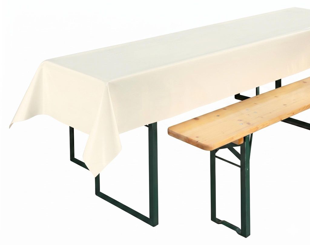 BEAUTEX Tischdecke abwaschbar 100x250 cm für Biertisch, viele Farben,Weiß, (Eckig250x100cm)