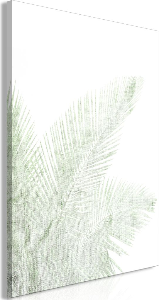 Italienischer Leinwand Leinwandbild - Velvet Green (1 Part) Vertical 20x30 cm Blätter b-A-0608-b-a