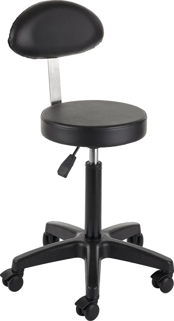 Tabouret à roulettes Efalock Fade M noir pour soulager le dos au travail