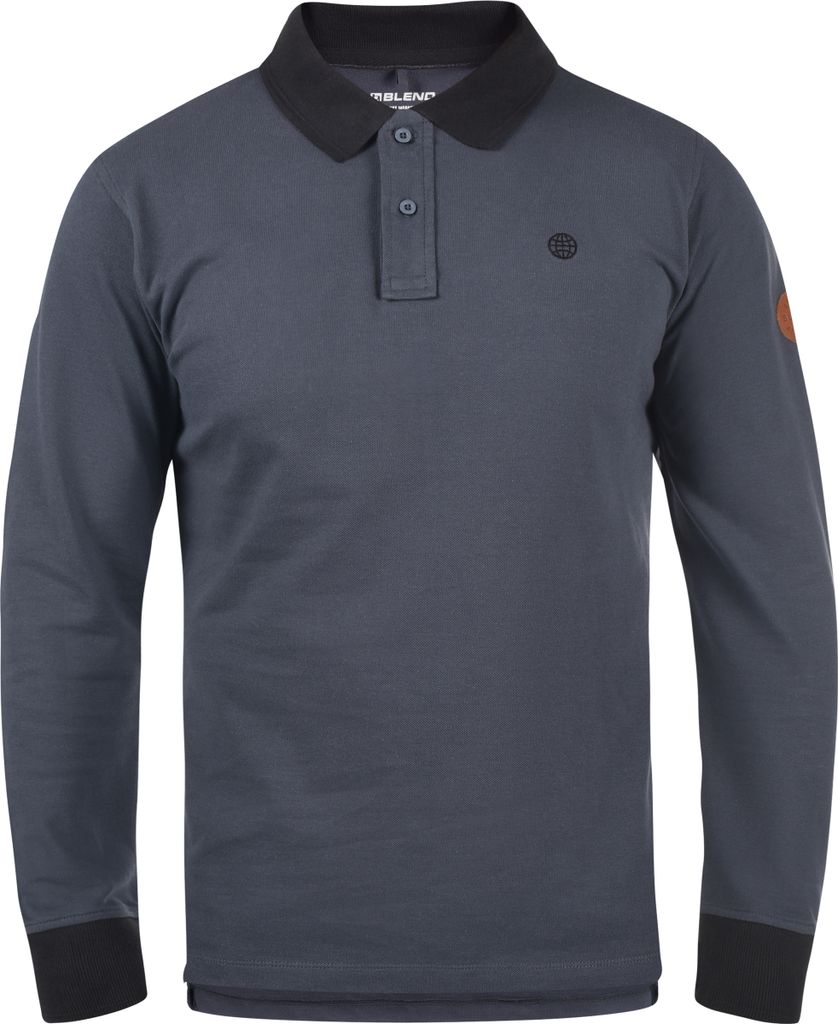 BLEND BHRalle Herren Longsleeve Poloshirt Polohemd Langarmshirt Shirt mit Polokragen Rippbündchen 100% Baumwolle Regular fit