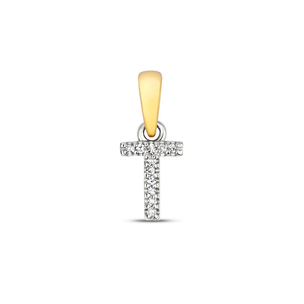 Funkelndes Feuer Wunderschöner 9 Karat (375) Gold Buchstaben / Initiale Diamant Anhänger Brillant-Schliff HI - I1; TRS36967LTT