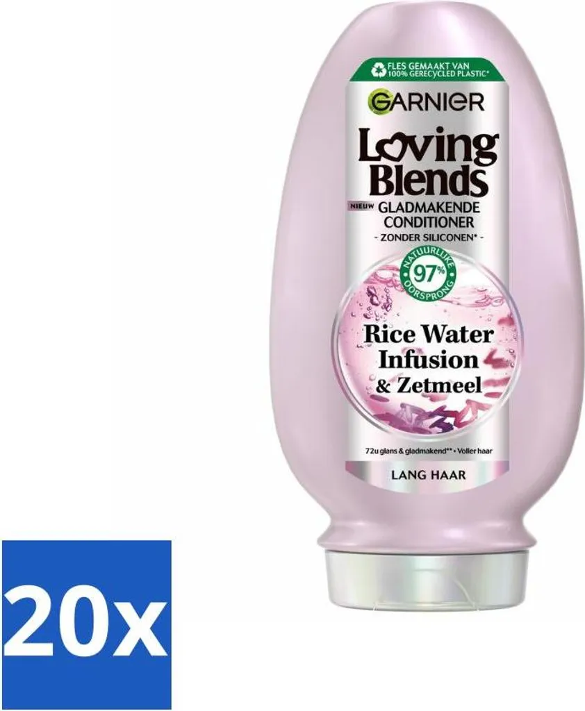 Garnier - Loving Blends Infuso di Acqua di Riso - Balsamo - Lucentezza e morbidezza - Capelli lunghi - 250 ml - Value Pack - 20 pezzi