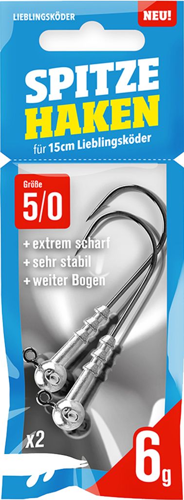 Lieblingsköder Spitze Haken 5/0 - 2 Jighaken, Gewicht:Gr. 5/0 6g