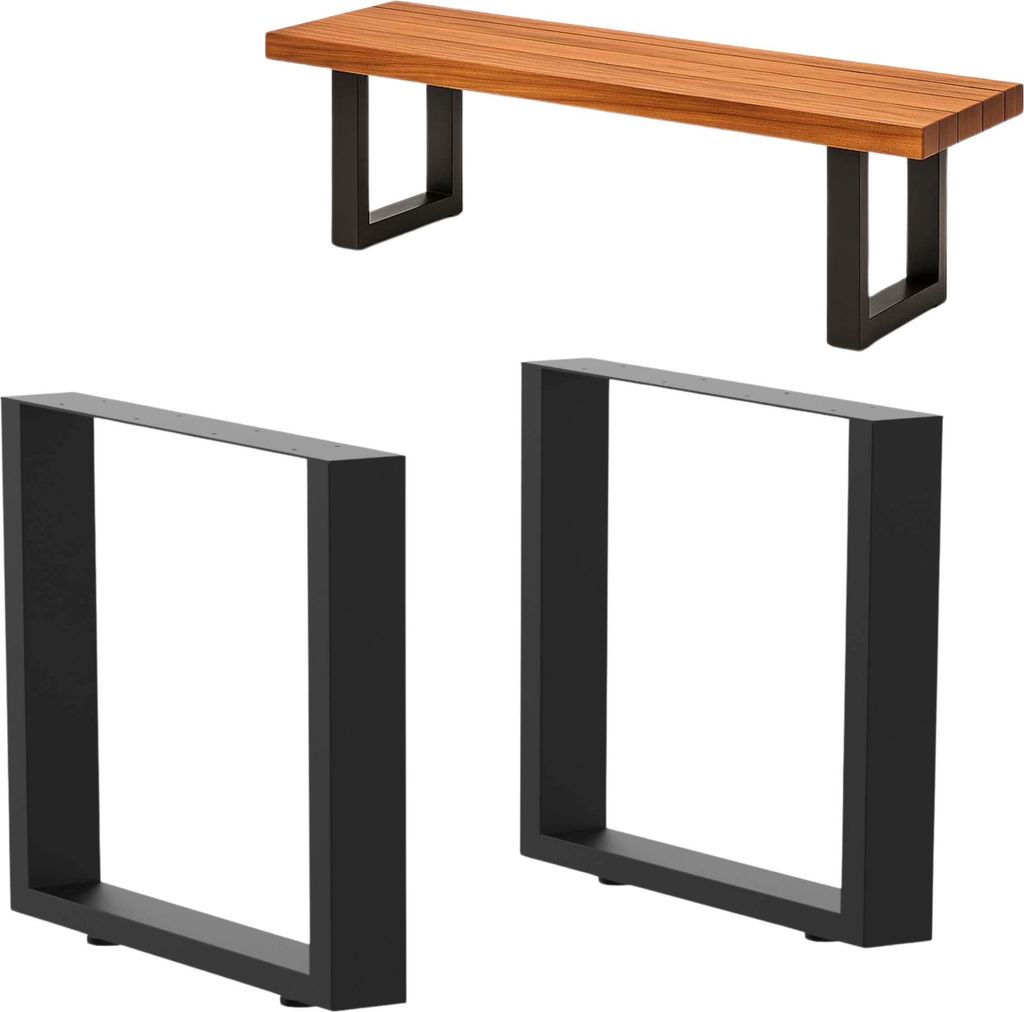 DanDiBo 2x telaio per panca in metallo nero 43 x 40 cm Immagine del prodotto 