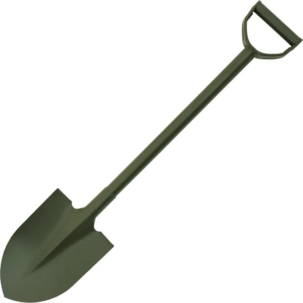 Pelle militaire Type I MFH Acier OD Green avec manche bois ergonomique