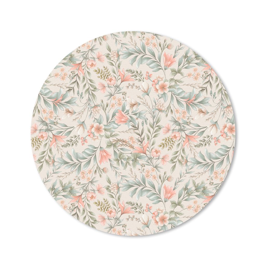 MuchoWow Mauspad Mousepad Blumen - Vintage - Muster 40x40 cm - Mousepads - Maus Mat - Pad - Mausunterlage - Schreibtisch Accessoires